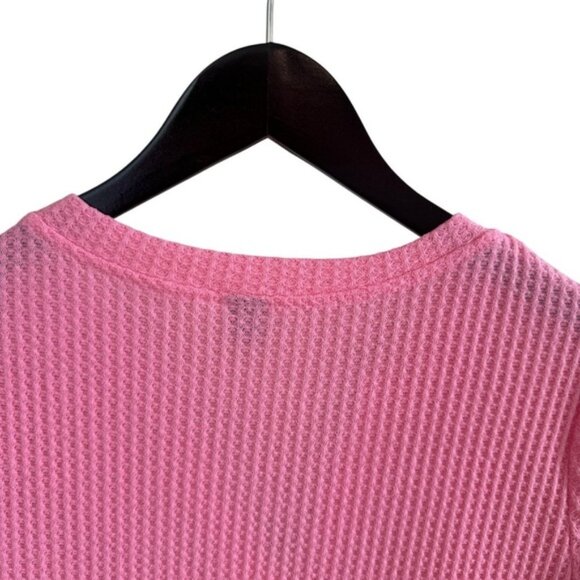 SHEIN Light Pink Ribbed V-Neck Short Sleeve T-Shirt | L - Picture 9 of 12